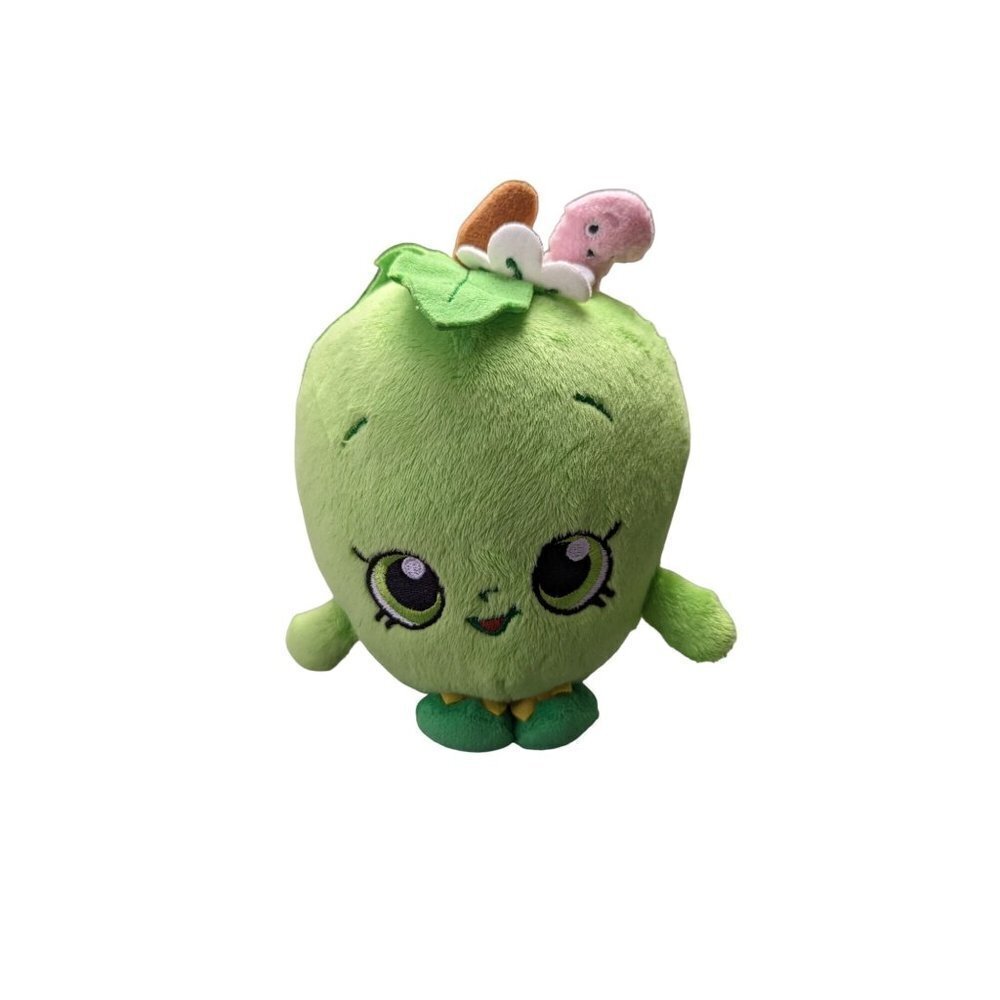 Shopkins Green Apple Blossom & Pink worm 7" Plush